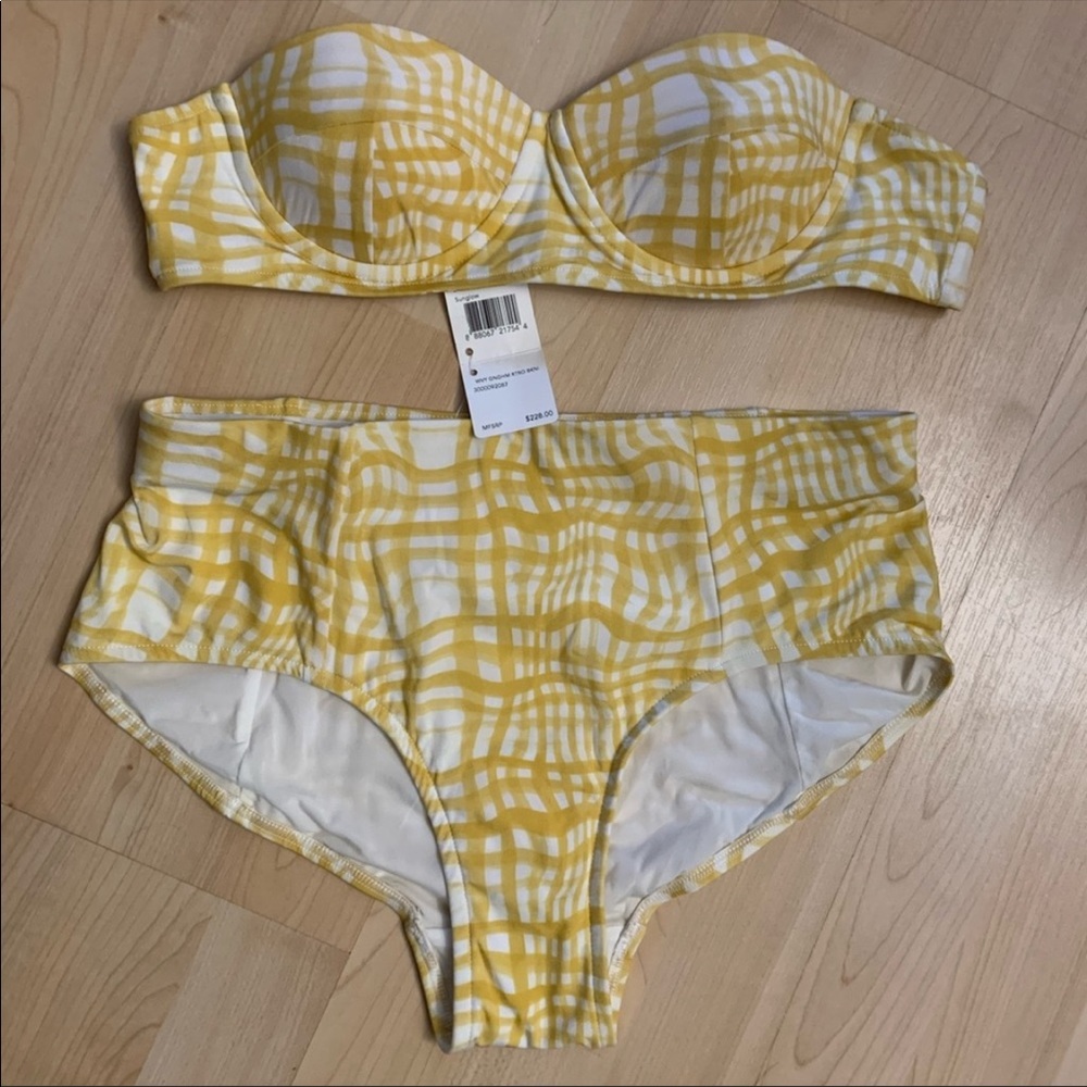 Coach High Rise Swim Yellow Logo Set S New